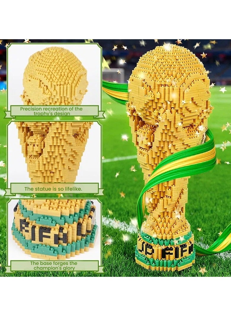 عام **مكعبات بناء كأس العالم - 32.7 سم، نموذج كرة قدم قابلة للجمع، لعبة طوب لعشاق كرة القدم** - Image 2